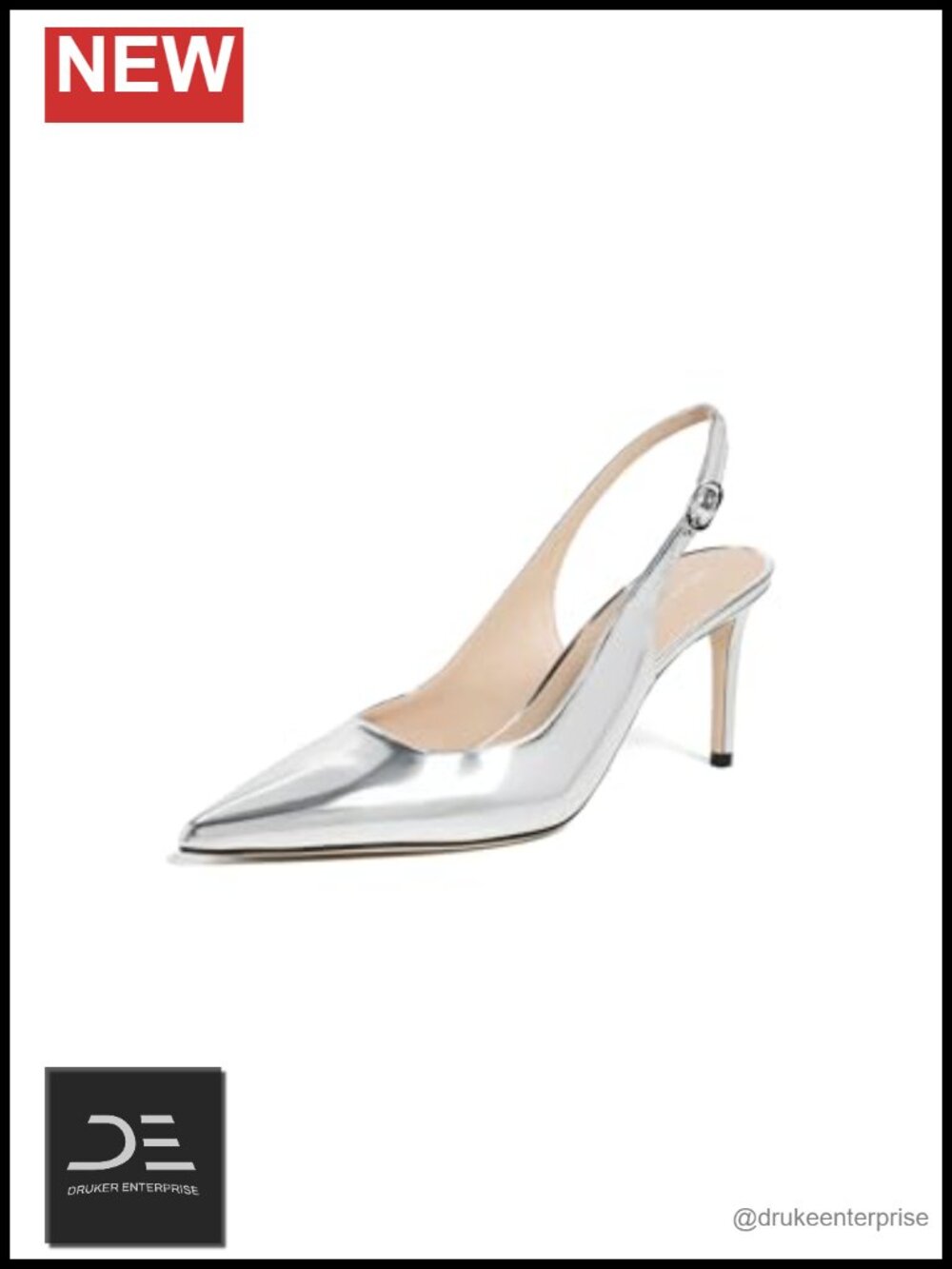 Stuart Weitzman Power Slingback 75 Stiletto Heel Pointed Toe Leather